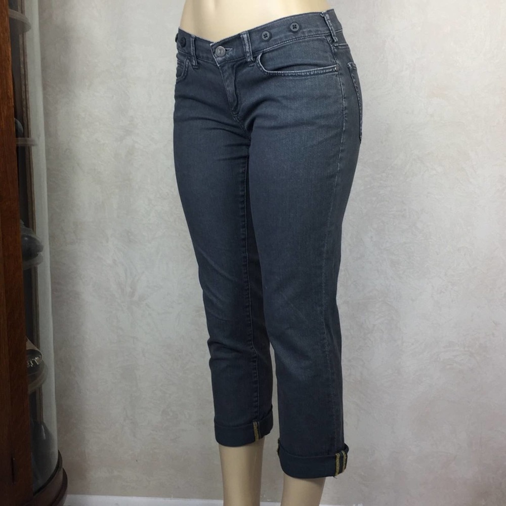 Pilcro Gray Cropped Low Rise Straight Jeans